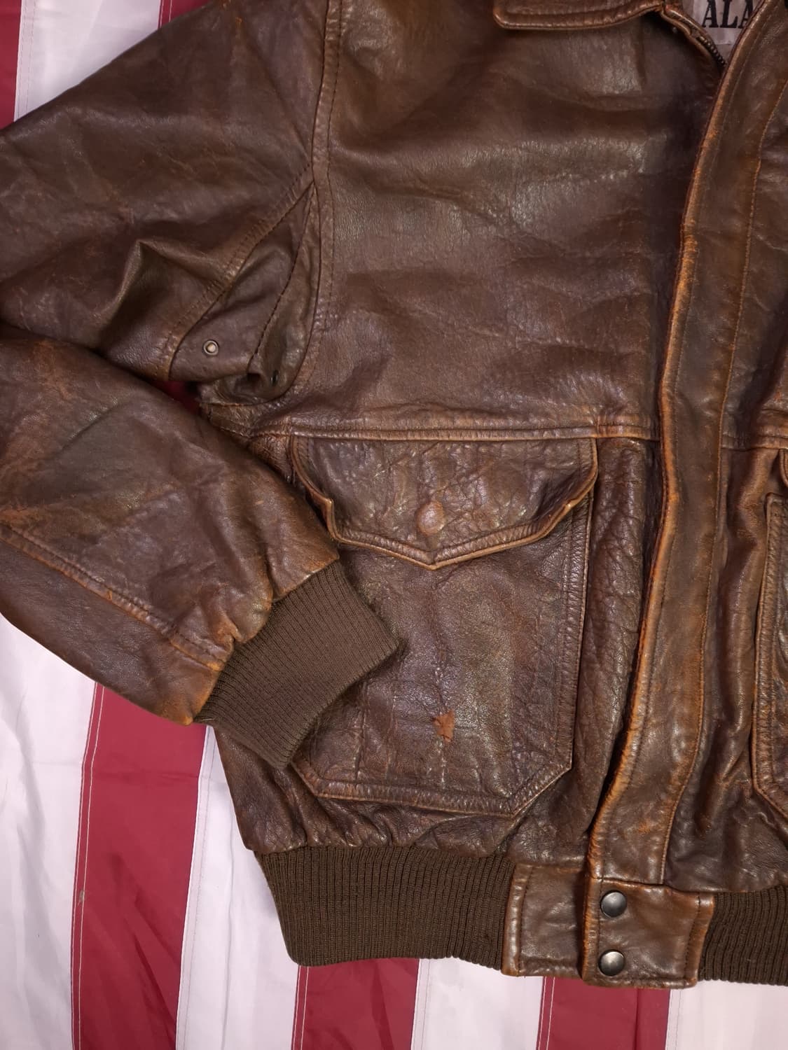 90's 일본판 미공군 A-2 리얼레더 항공자켓 상품이미지7