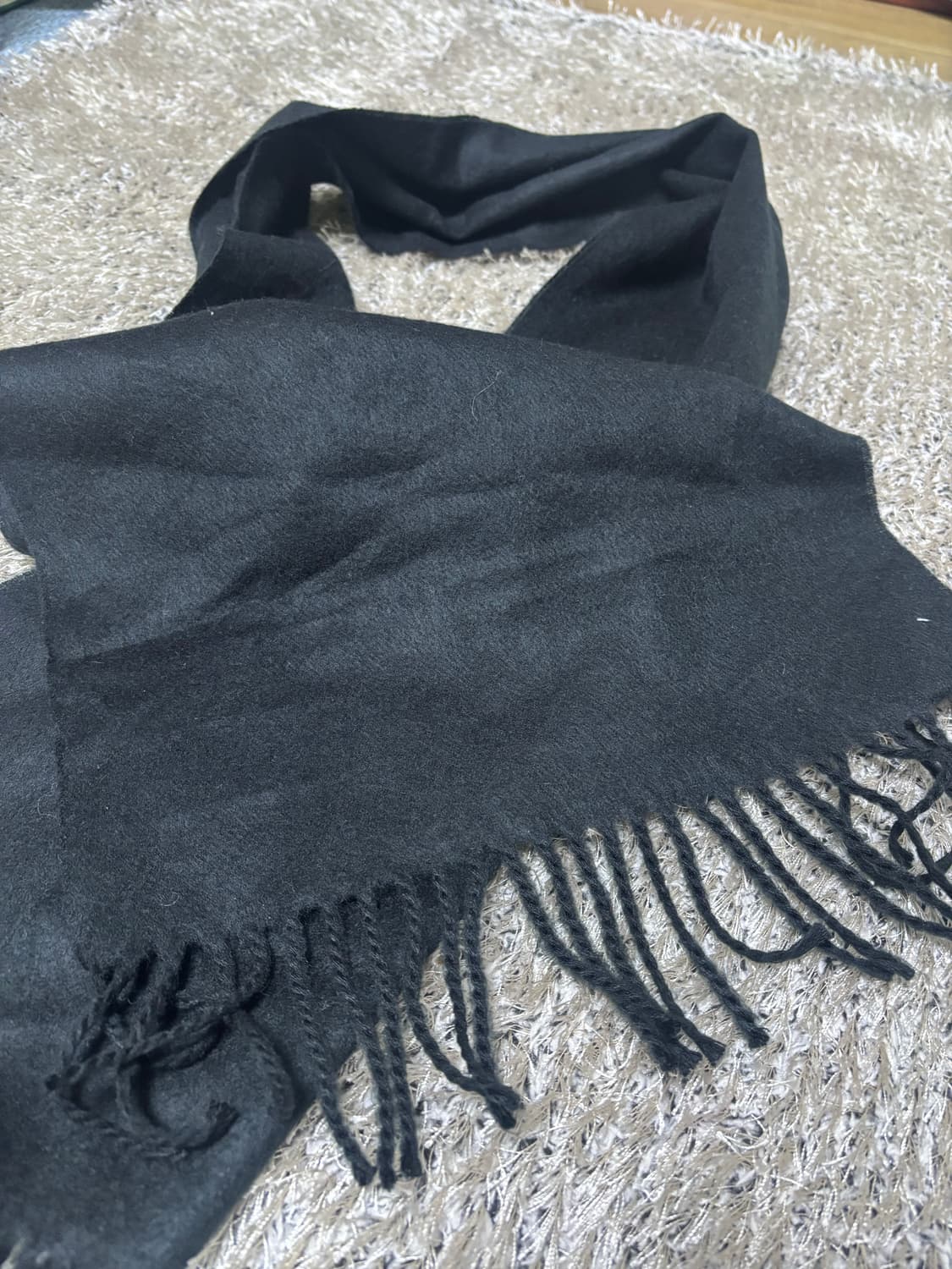 일본 검정 캐시미어 목도리 상품이미지5