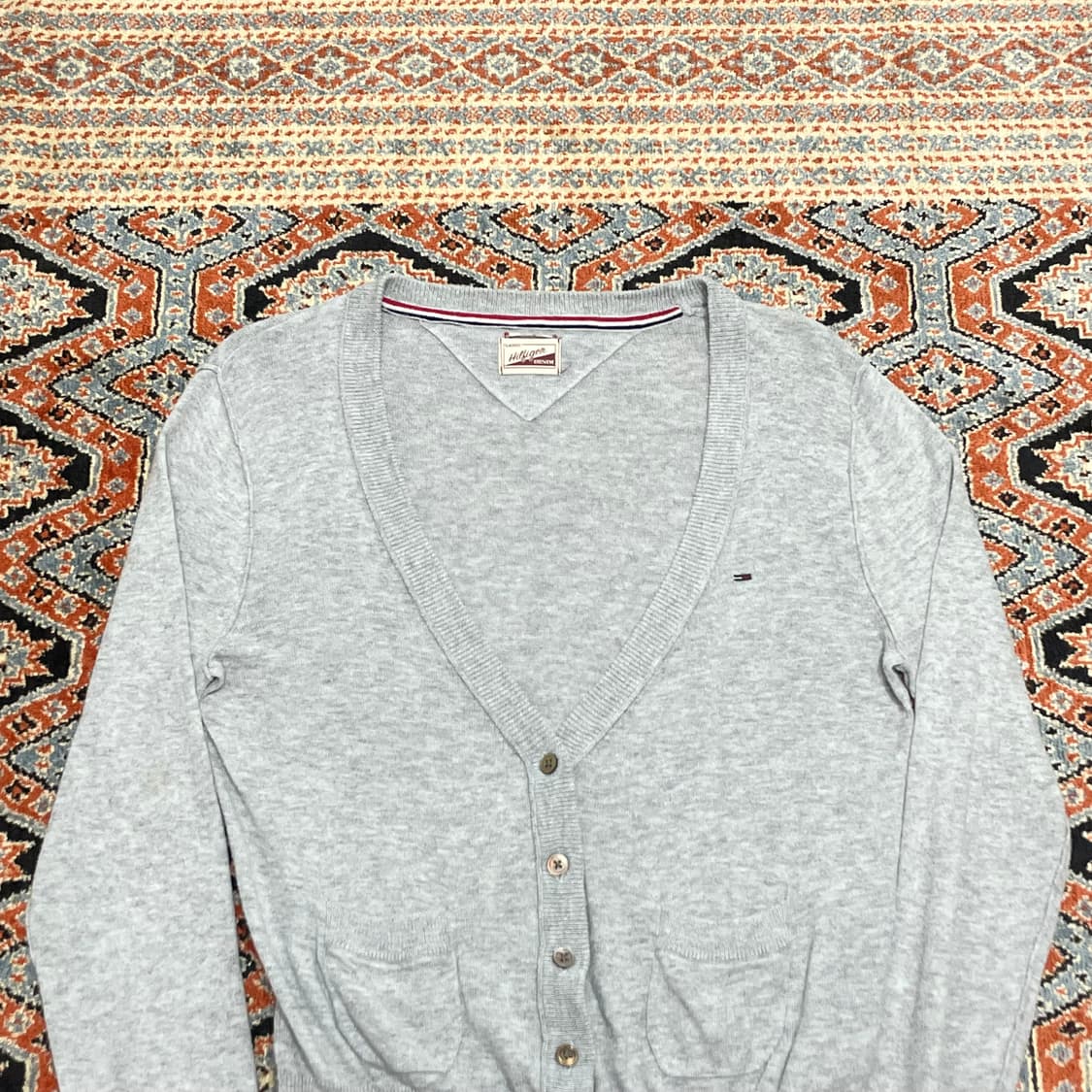 타미힐피거데님 그레이 와이넥 가디건 여성M 상품이미지2
