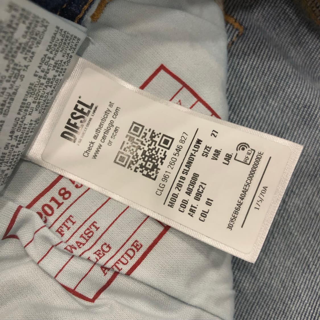 데드스탁 디젤 스키니진 데님 팬츠 상품이미지7