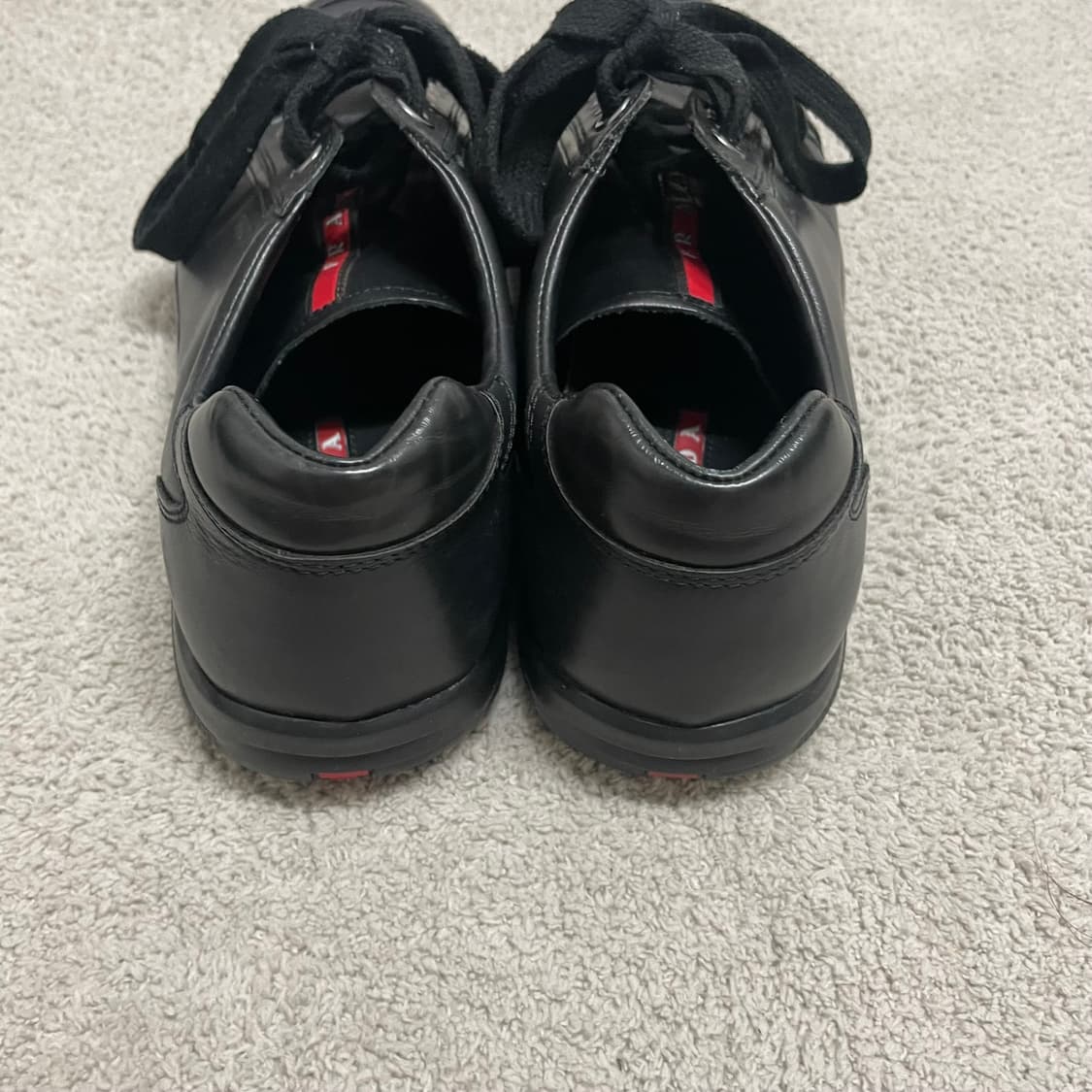 280) 프라다 스포츠 레더 로고 레더 트레이너 스니커즈 신발 상품이미지5