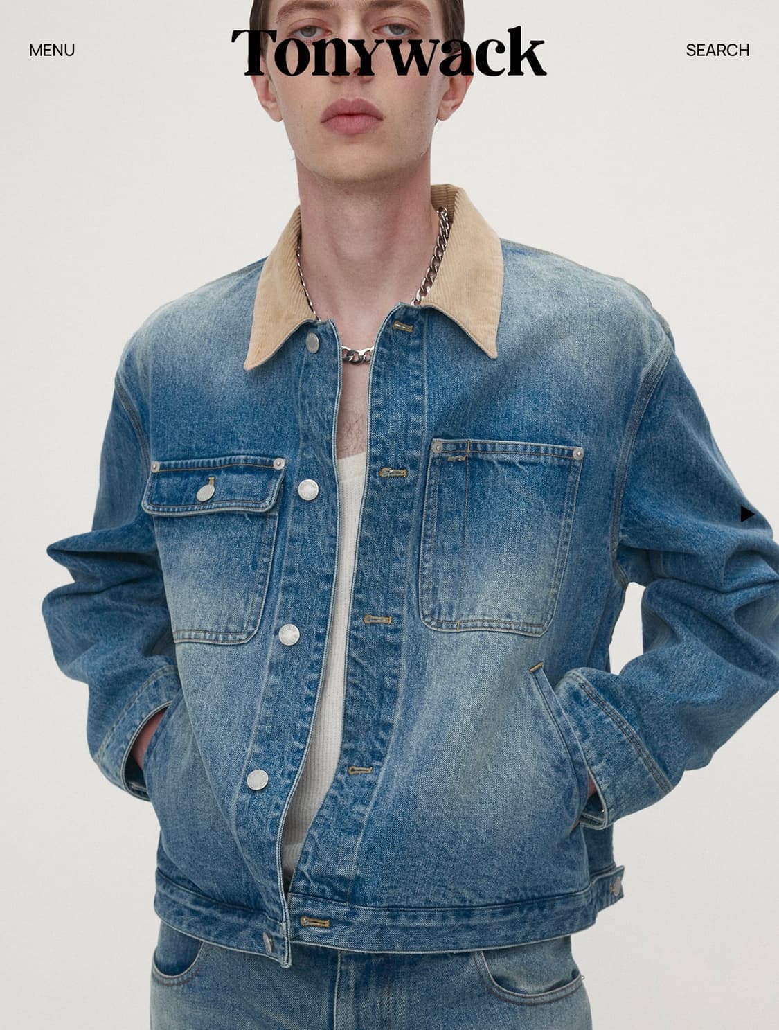 [L] 토니웩 데님 워크 자켓_워시드 블루 상품이미지1