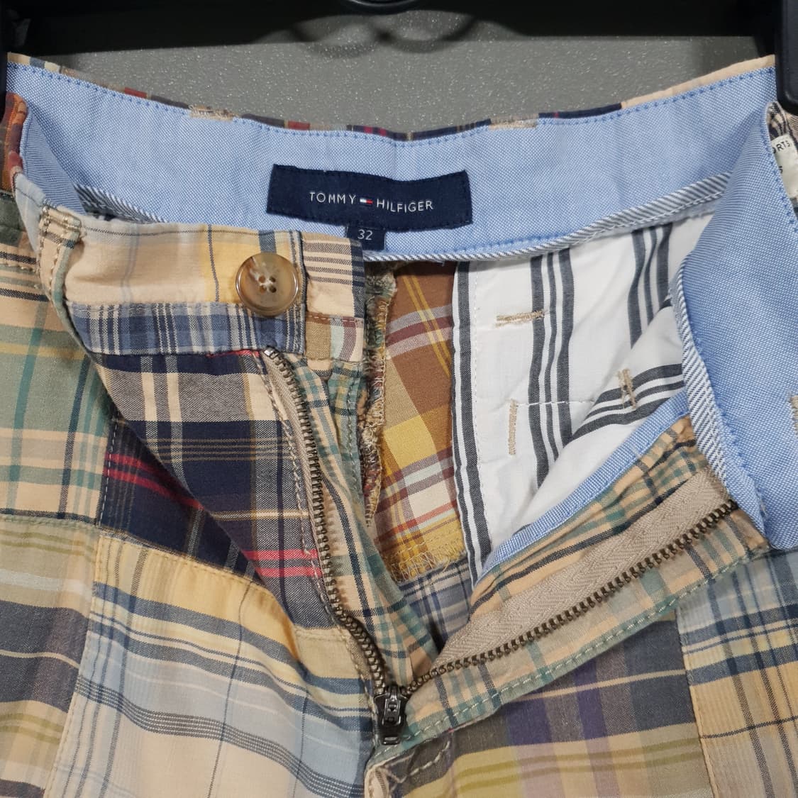 32~33) 타미힐피거 마드라스 패치워크 반바지 쇼츠 하프 팬츠 베이지 상품이미지5