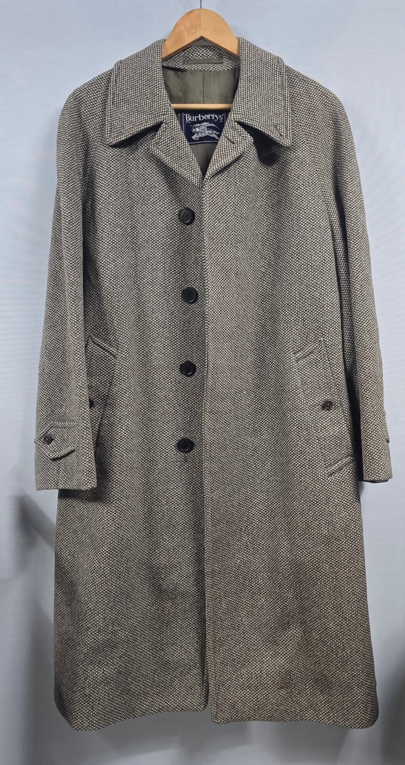 버버리 울 큐브라 해링본 롱 코트 105 상품이미지1