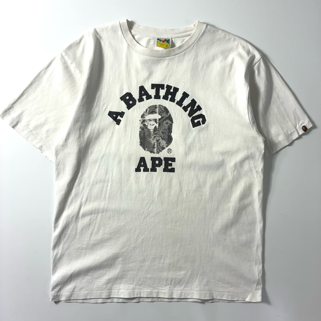 Bape  베이프 코튼 카모 컬리지 화이트 반팔 티셔츠  상품이미지1