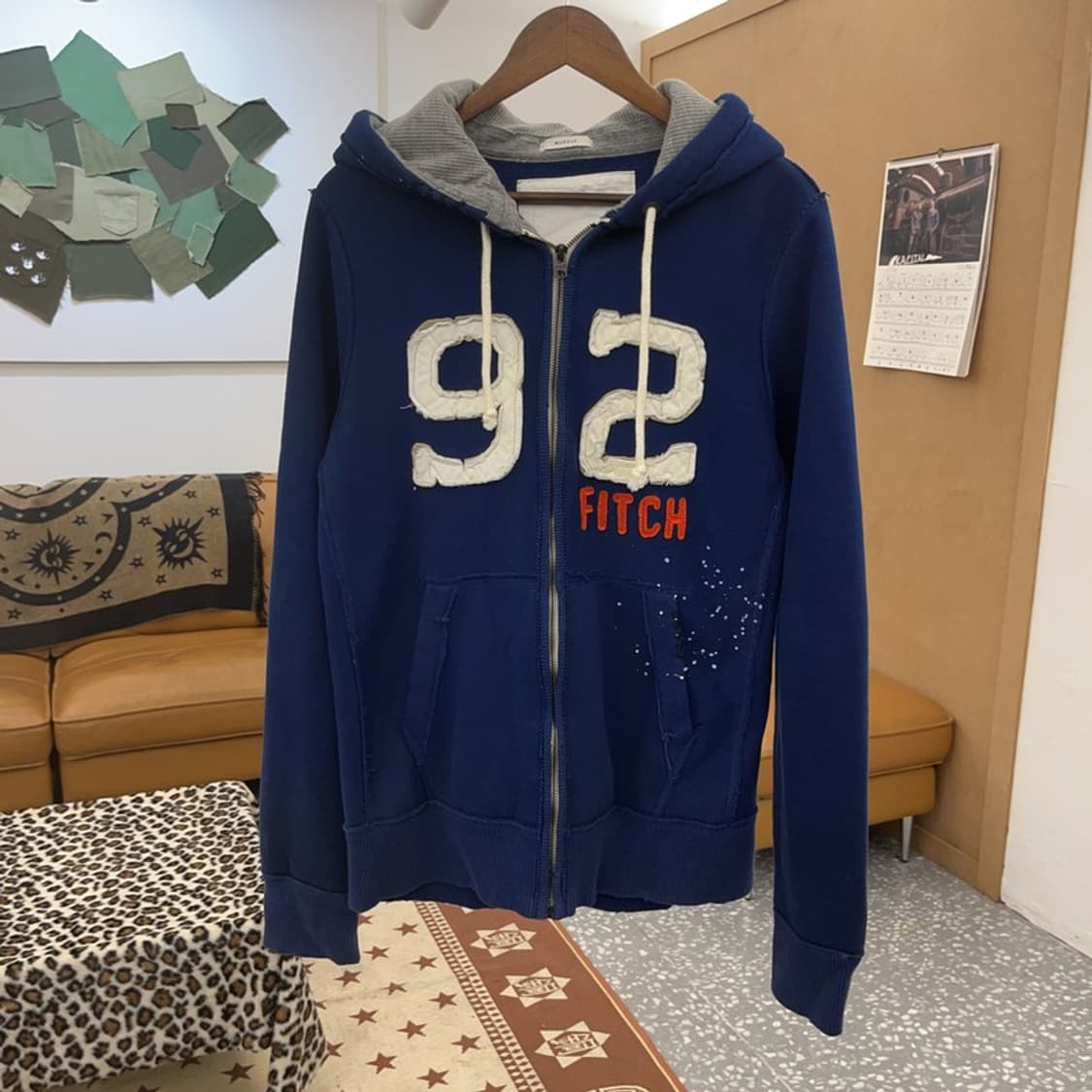 아베크롬비 레트로 Y2K 00's 키치 페인팅 후드집업 L C09714 상품이미지3