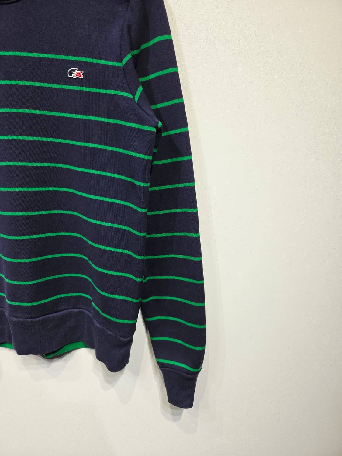 라코스테 네이비 그린 스트라이프 버튼 맨투맨 상품이미지5