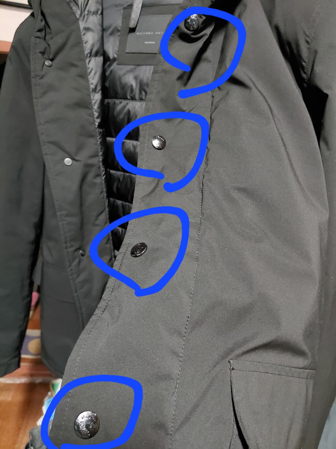 [마시모두띠]발수,방풍 초경량 덕다운 후드 패딩 100사이즈 상품이미지10