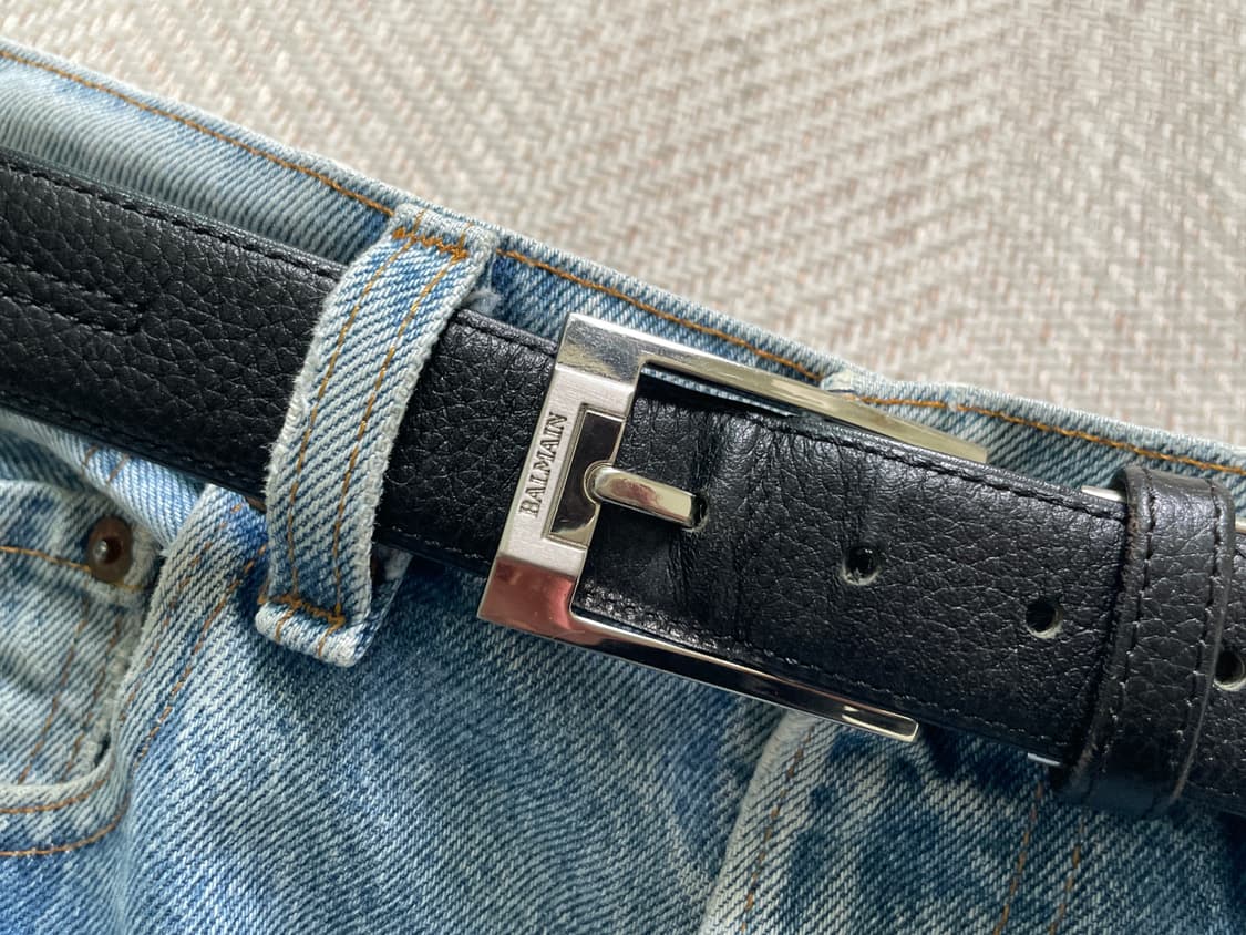 Balmain 발망 실버버클 레더 벨트  J04081 상품이미지2