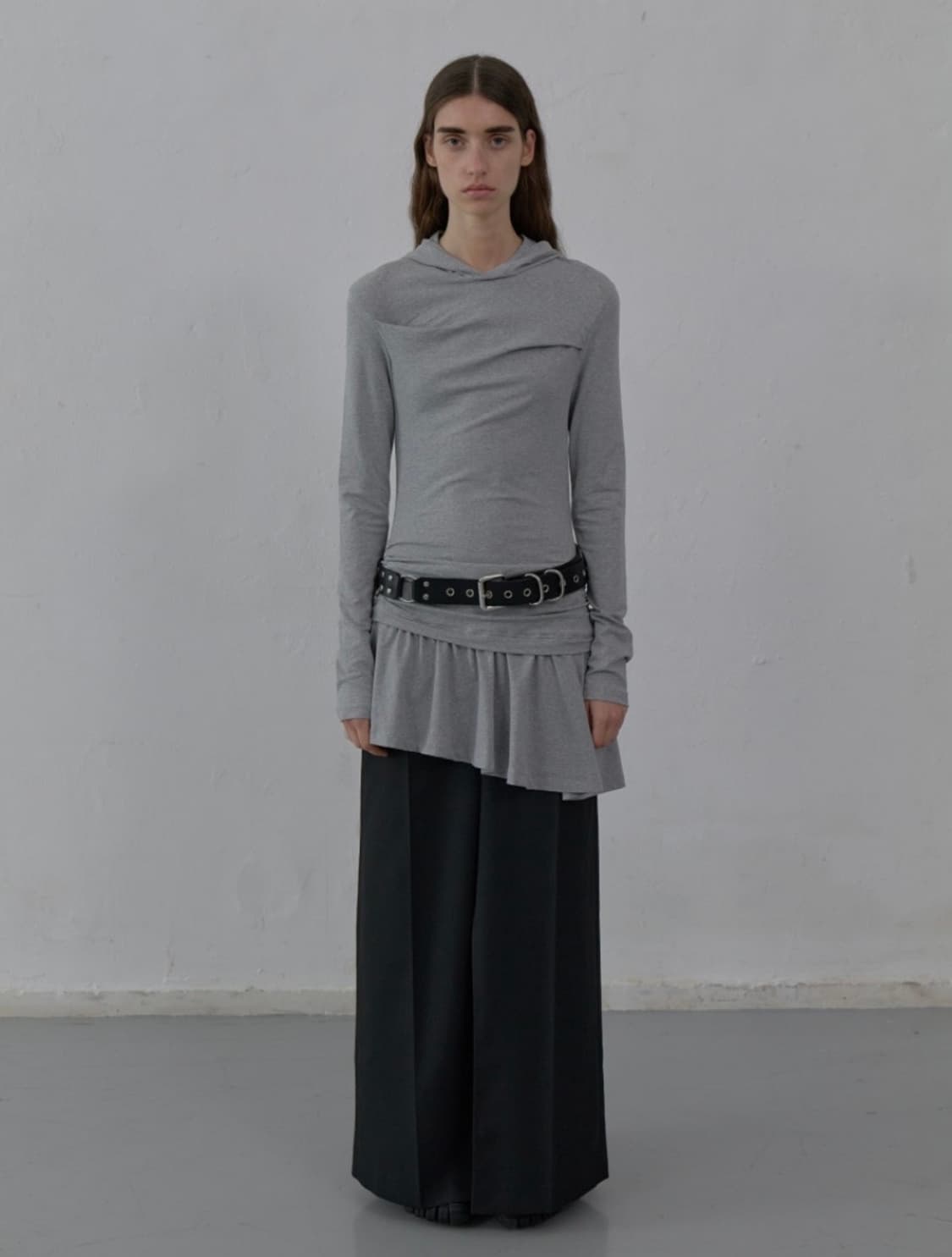 Lcdc HOODED JERSEY DRESS (MELANGE GREY 상품이미지3