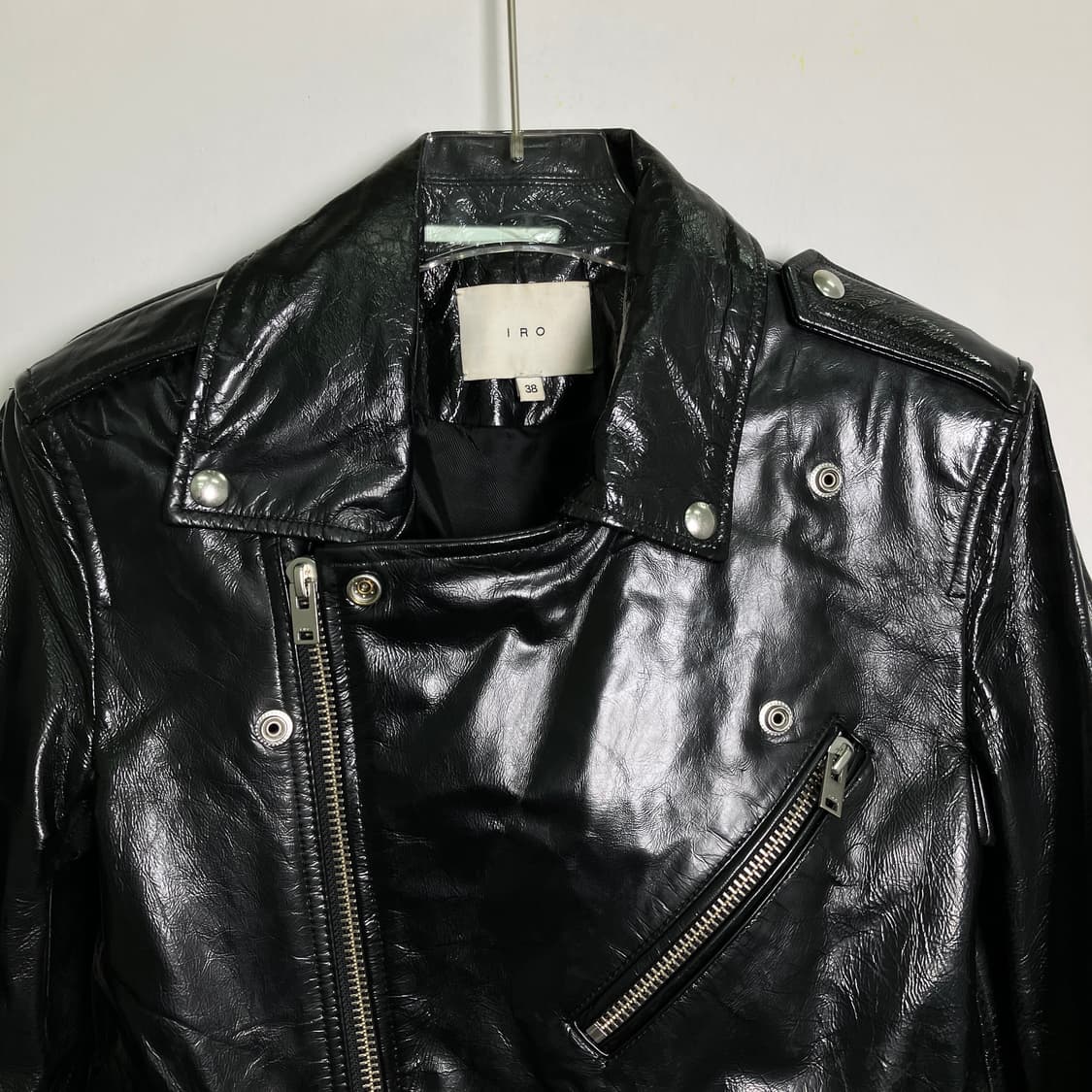 IRO 이로 블랙 양가죽 라이더 자켓 38 상품이미지4