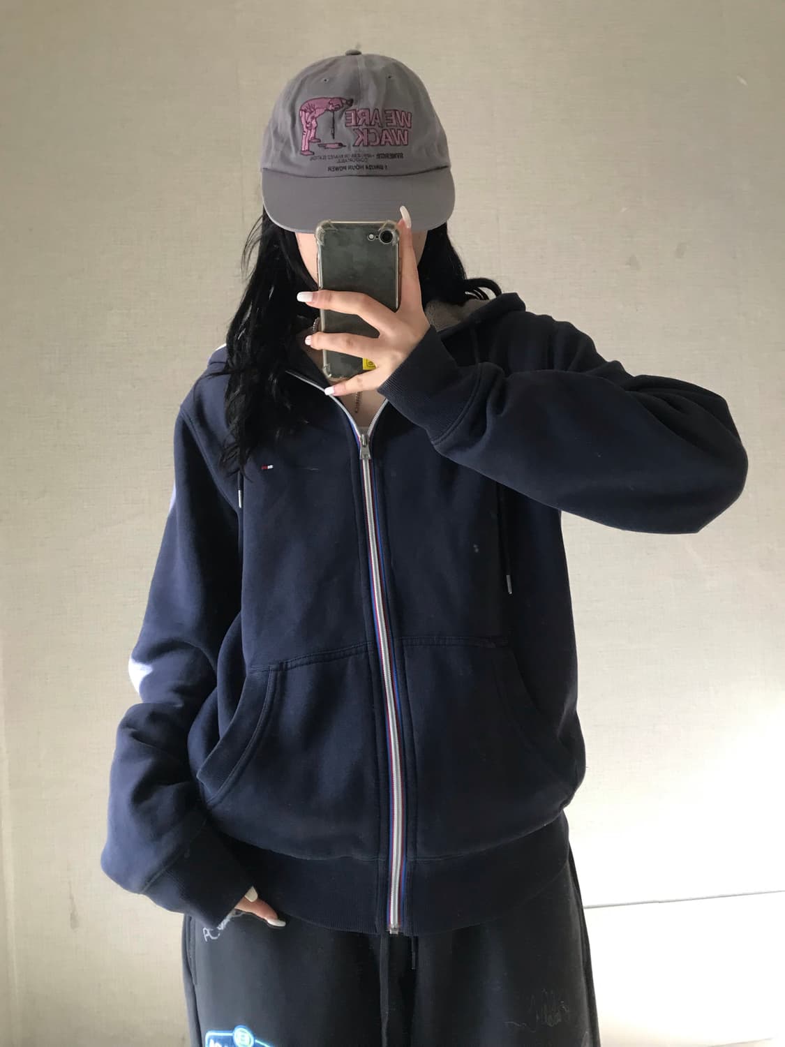 타미힐피거 네이비 퍼 후드집업 상품이미지4