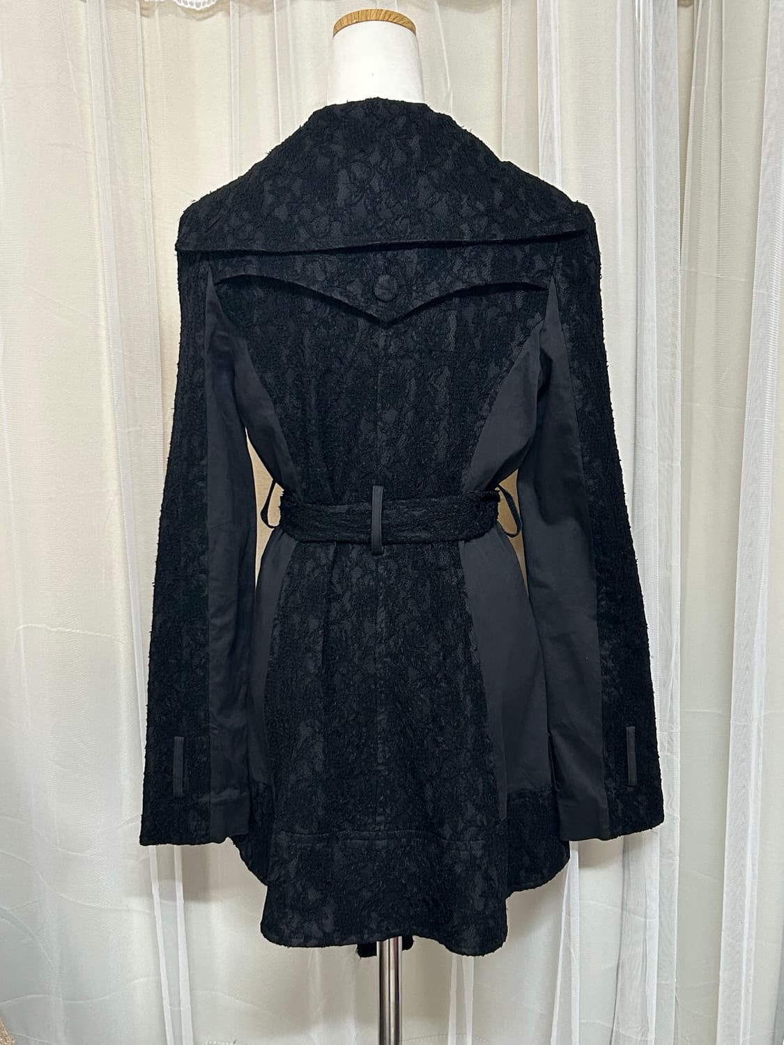 립서비스 플라워시스루 슬림핏 블랙 자켓,코트 오네갸루 고딕 상품이미지2