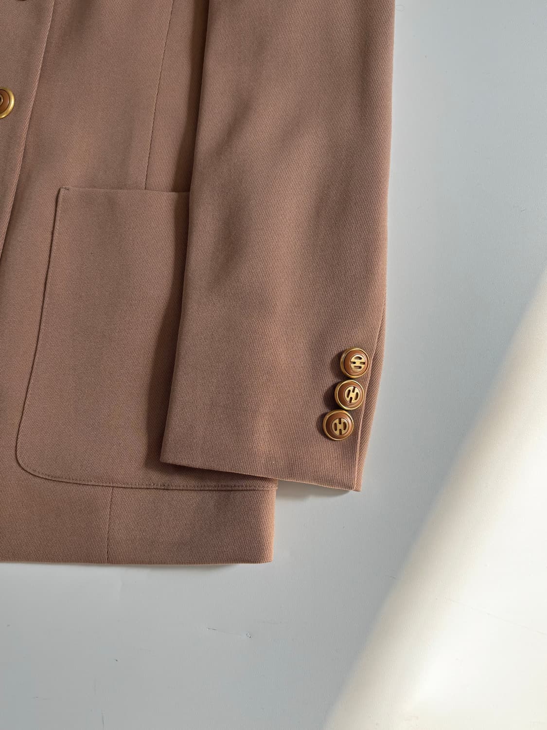 Celine 셀린느 핑크베이지 울 실크 혼방 블레이저 상품이미지6