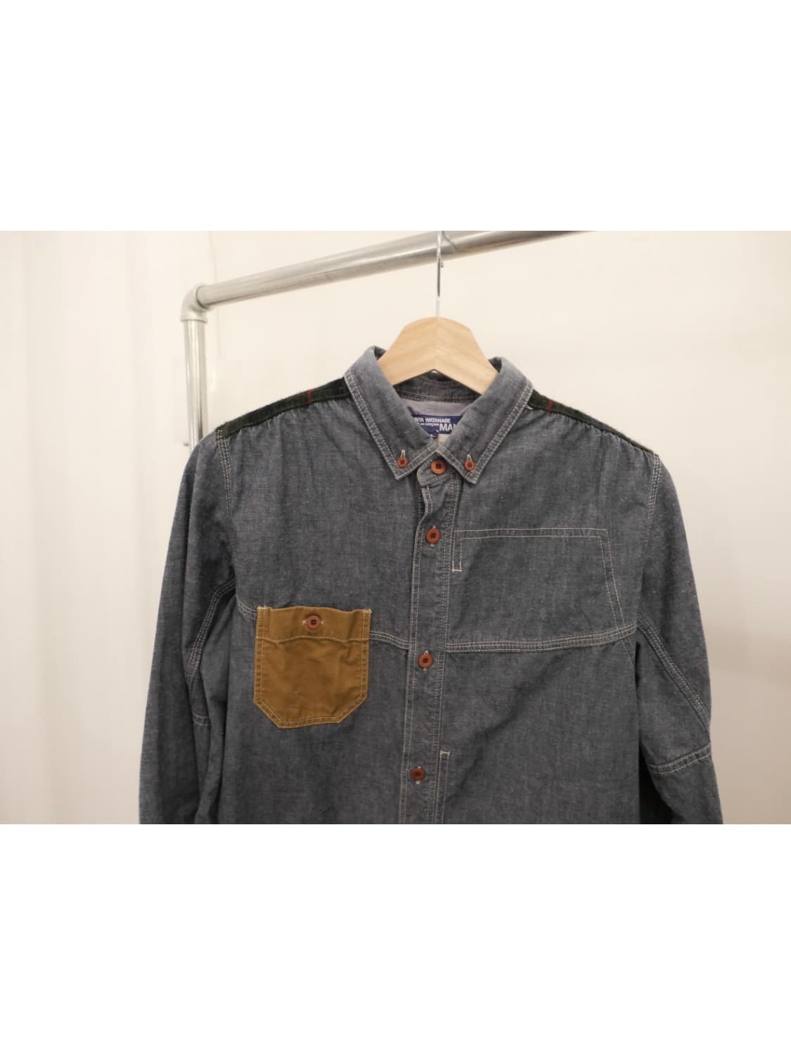 준야 와타나베 체크 패치 데님 셔츠 상품이미지2