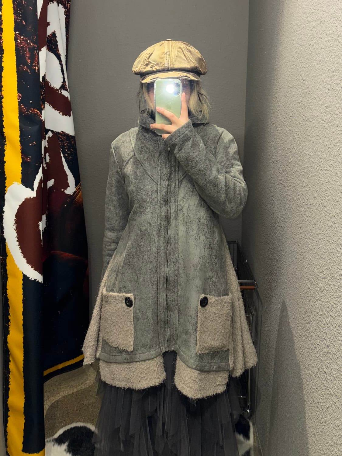 빈티지 레오파드 스웨이드 코트 상품이미지3