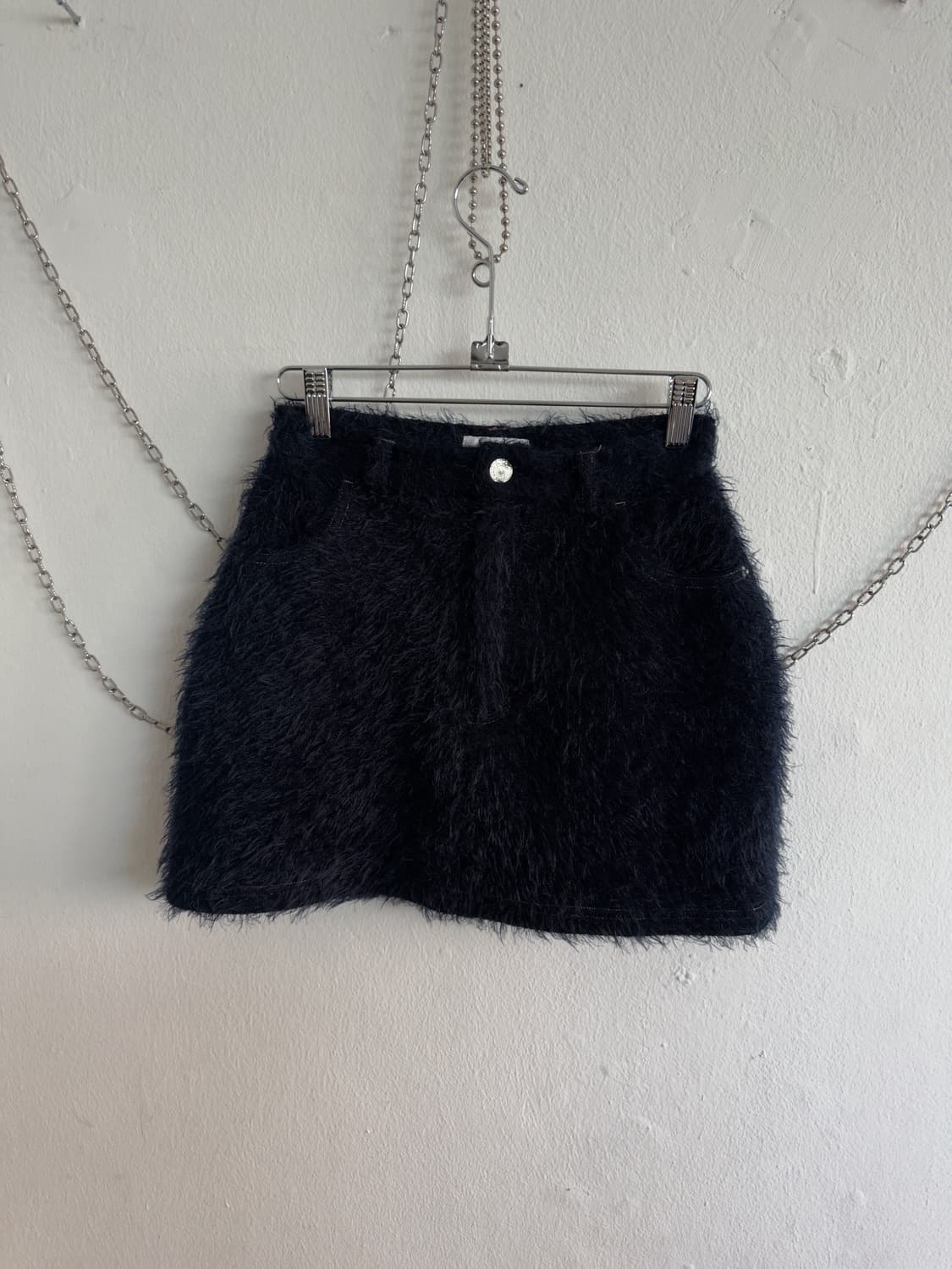 darich 다리치 헤어리 데님라이크 퍼 미니스커트 상품이미지6