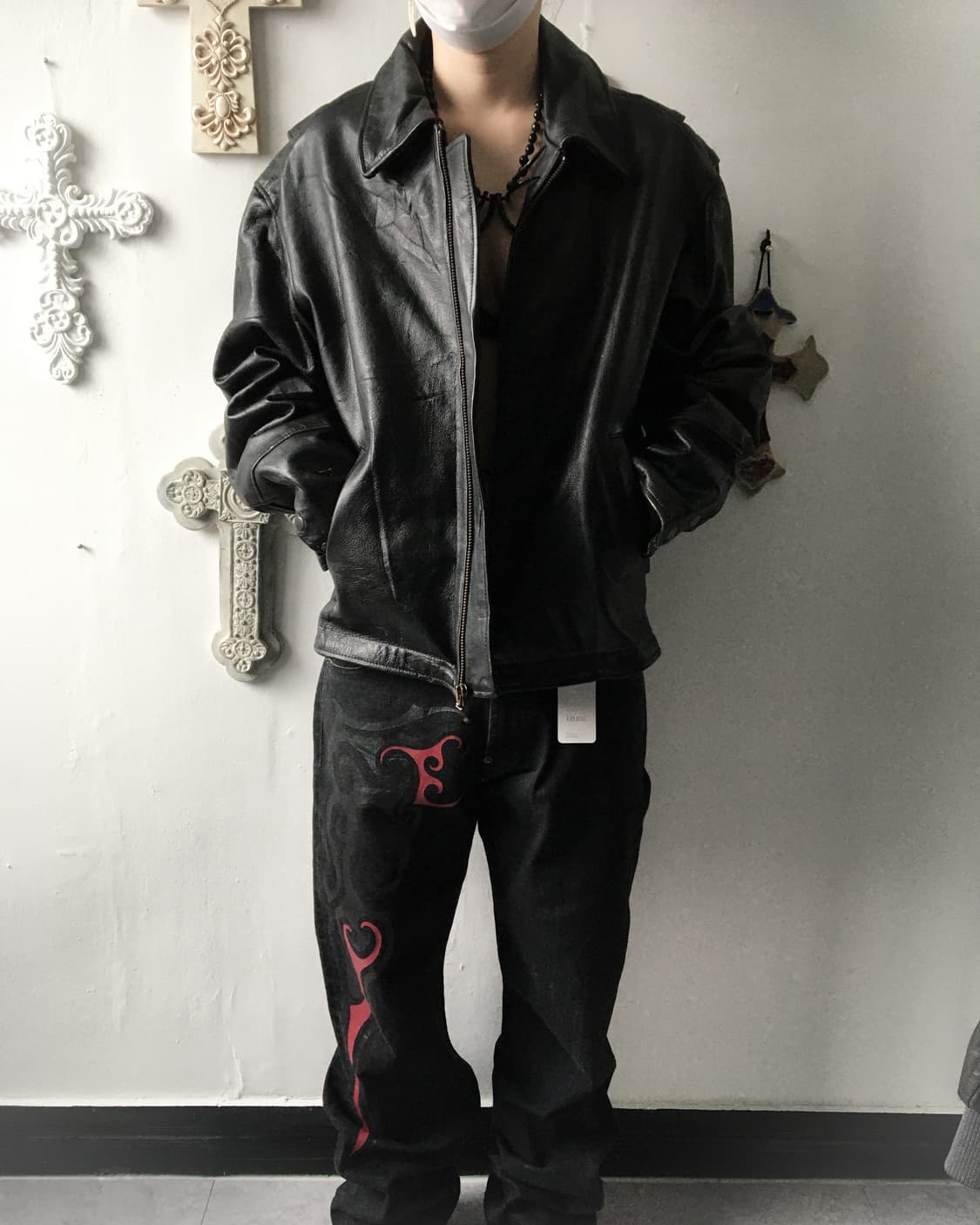 Over fit leather jacket 상품이미지1