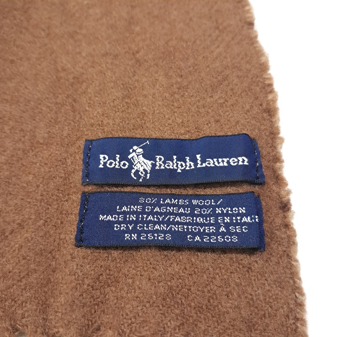 MX658 폴로 90s 이태리판 램스울 양면 체크 브라운 머플러 목도리 상품이미지5