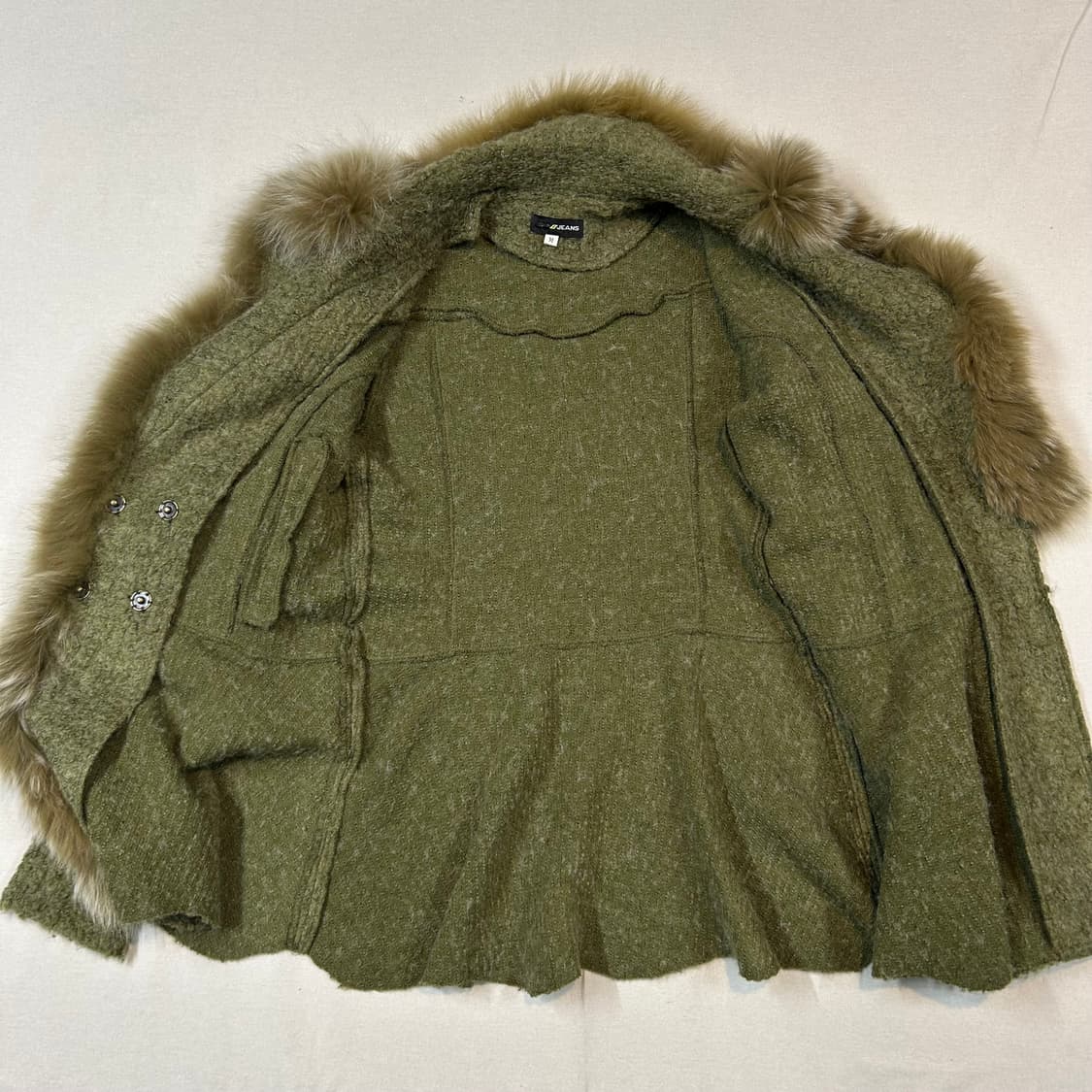 M) Y2K 페어리 그런지 퍼 트리밍 가디건 재킷 상품이미지6