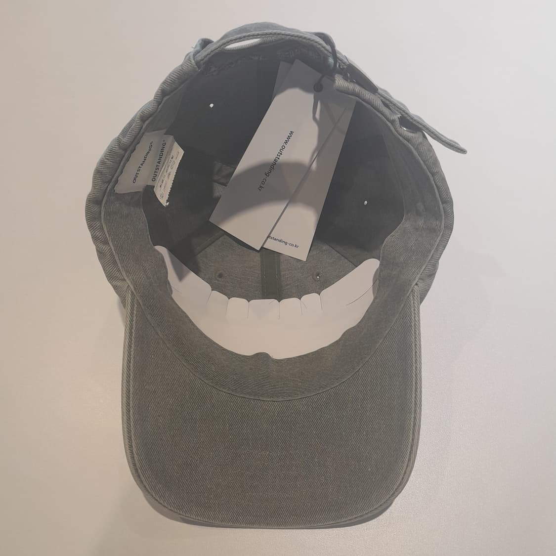 💥(새상품) 아웃스탠딩 워싱 볼캡 (카키)
 상품이미지6