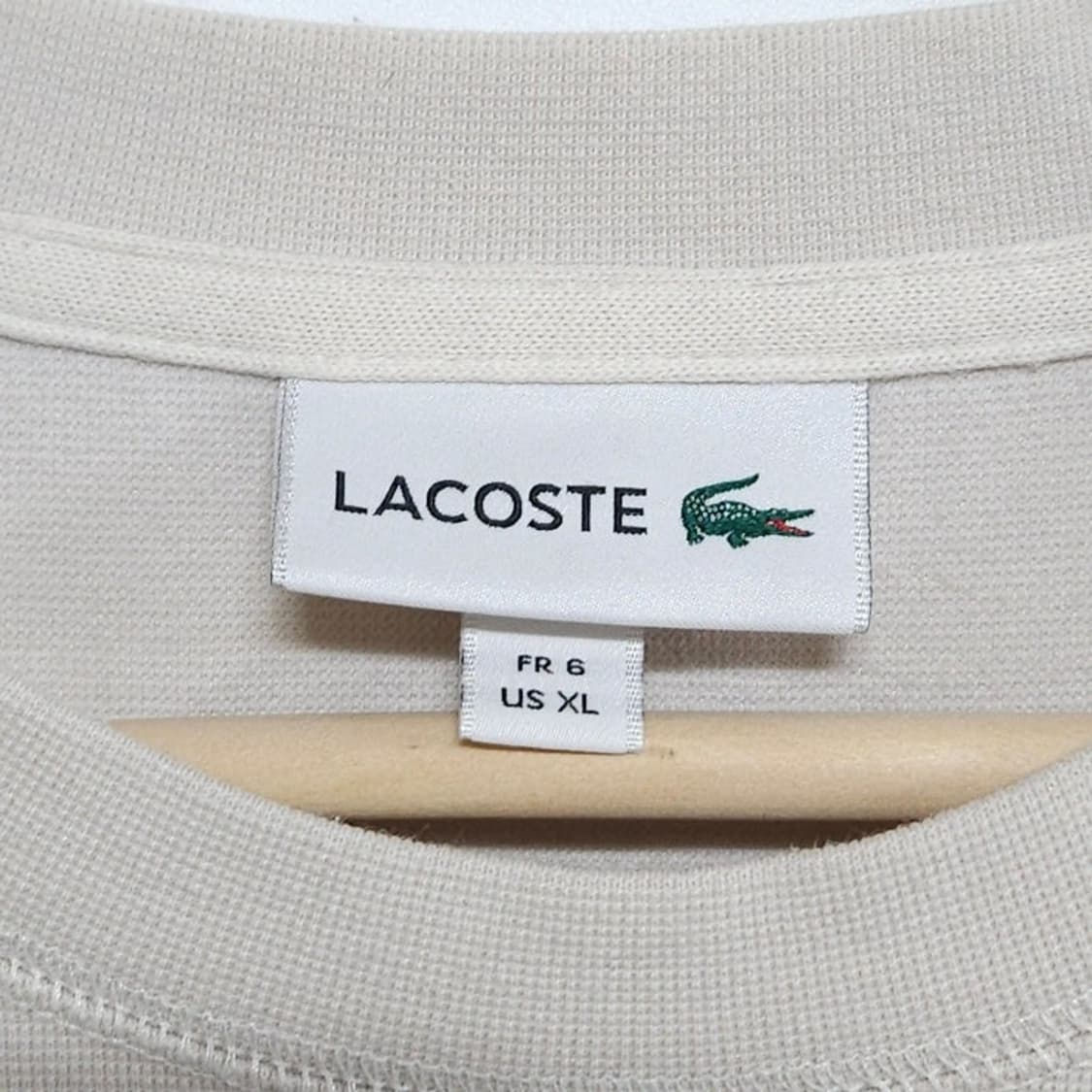 105 LACOSTE 라코스테 포켓 반팔 스웻티 베이지 루즈핏 상품이미지4