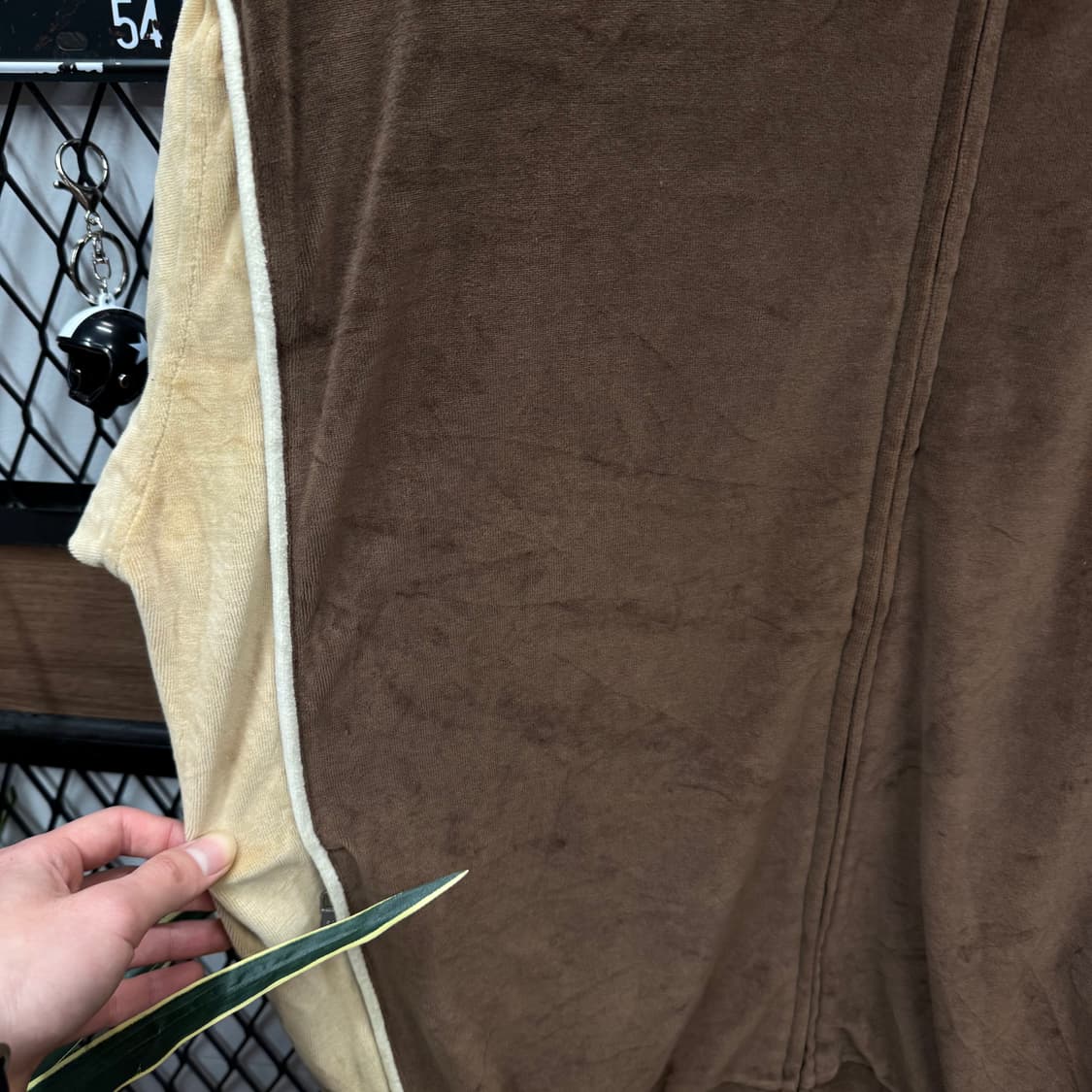 90s RU VINTAGE 벨벳 트랙자켓 전면 패치 디테일 브라운 상품이미지7