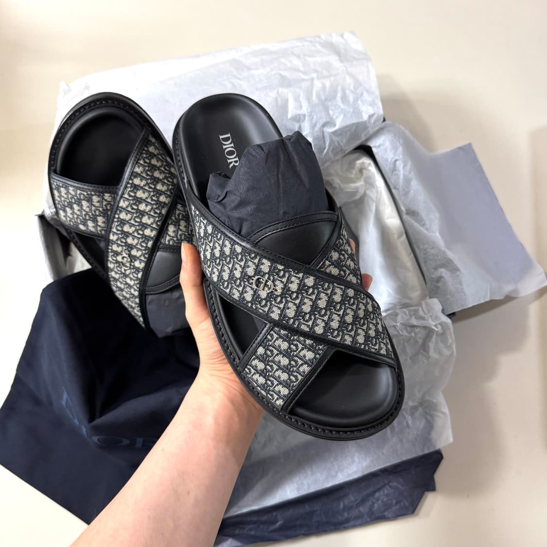 [백화점판/42]디올 오블리크 아쿠아 슬리퍼 상품이미지3