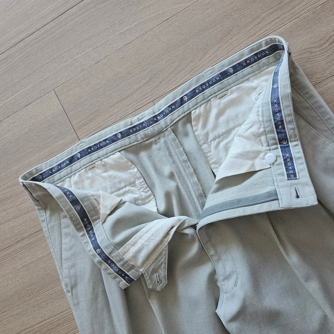 44 34 ) KROYDON 내츄럴 민트 와이드 슬랙스 일본 빈티지 상품이미지8