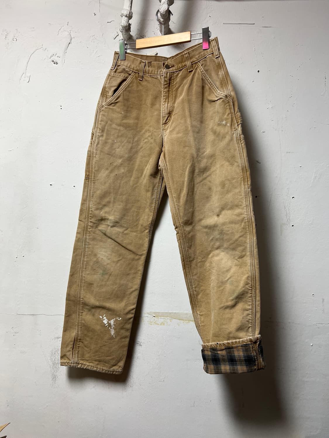 칼하트 체크 라이닝 카펜터 팬츠 상품이미지1