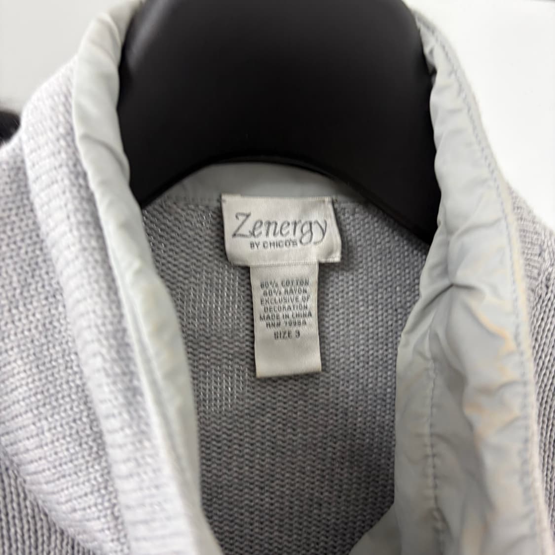Zenergy By Chicos 나일론 믹스드 니트 자켓 상품이미지7