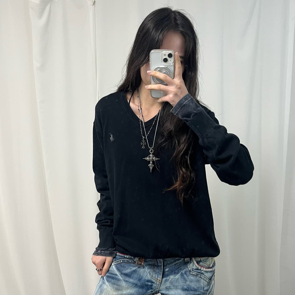 Polo Black V-neck Knit 상품이미지1