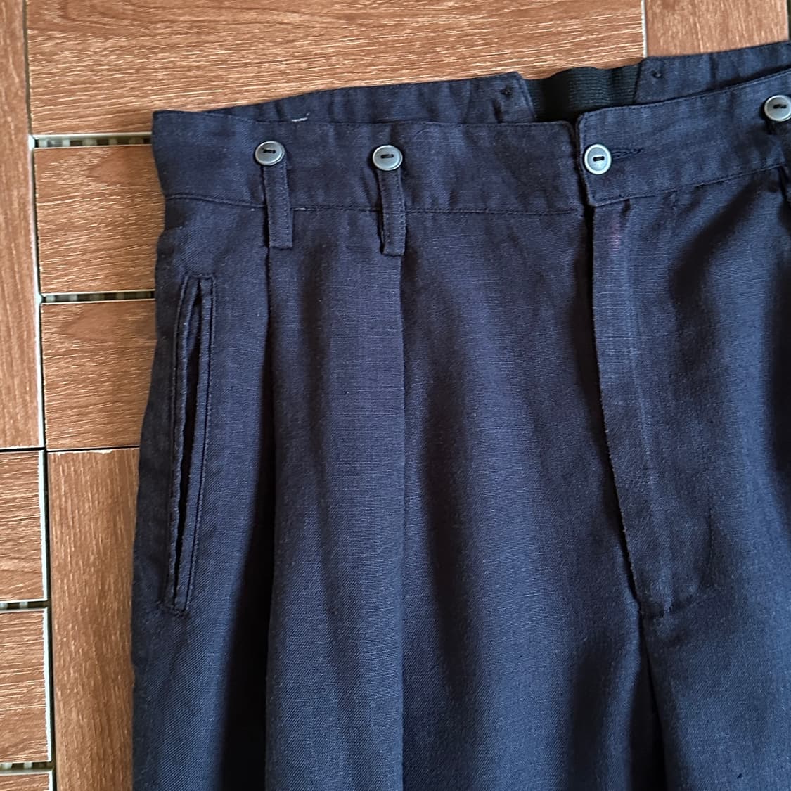 80’s Bill tornade france linen trouser 상품이미지3