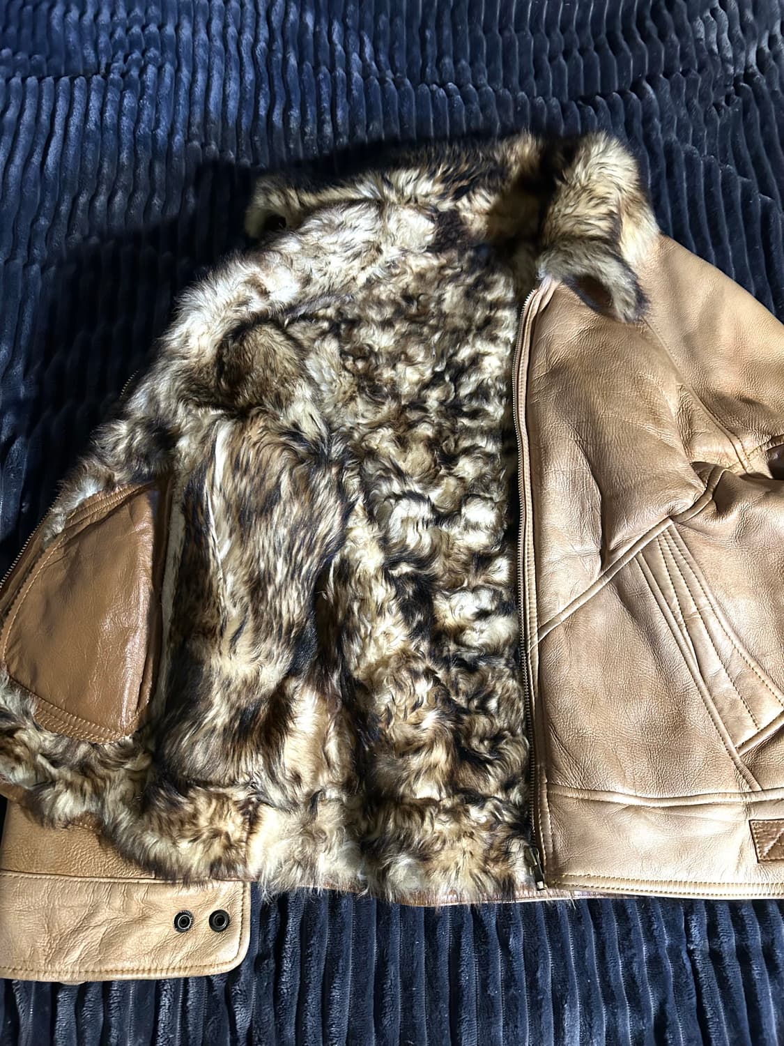 Sheep Skin Leather Fur Shearling Jacket 상품이미지4