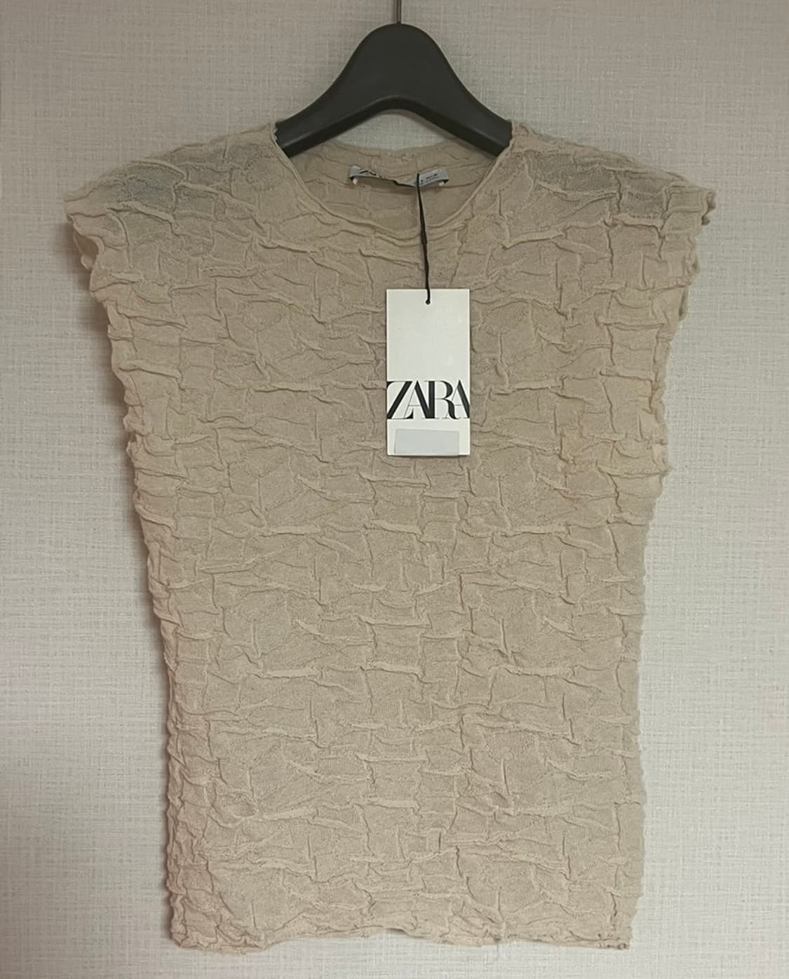  ZARA 자라 링클 캡소매 티셔츠, 자라 링클 슬리브리스 상품이미지7