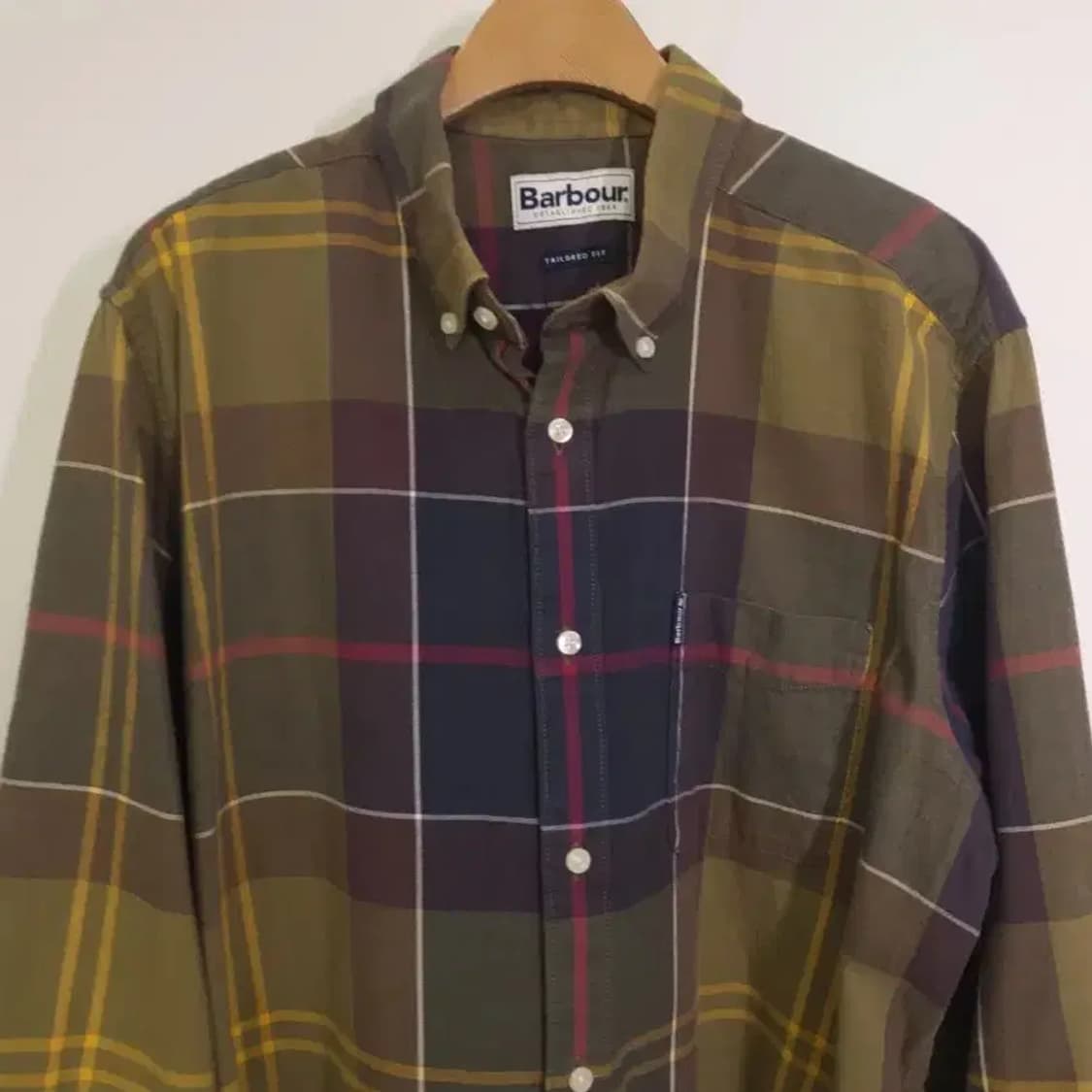 바버 타탄 체크 셔츠 테일러드 핏 상품이미지3