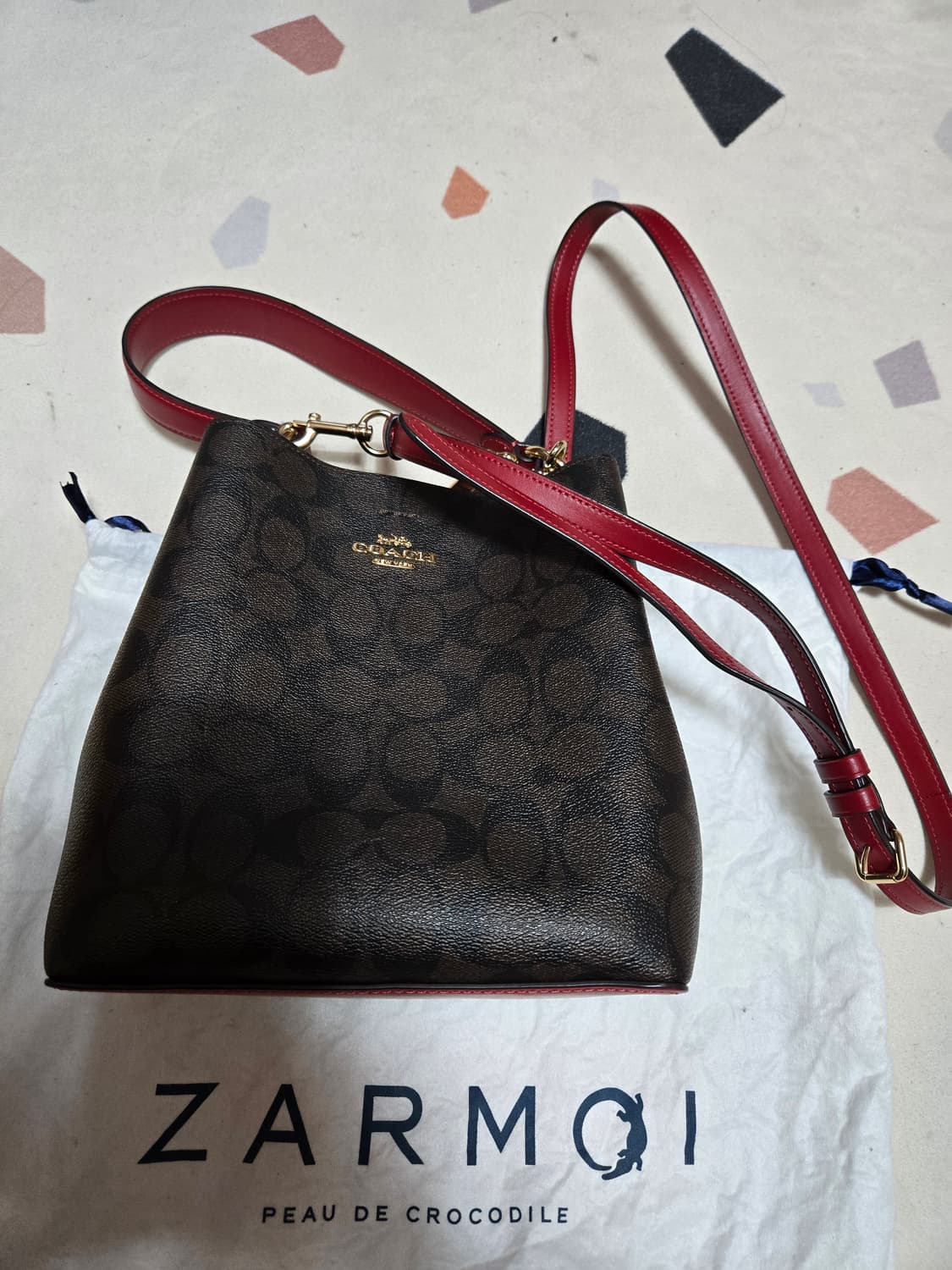 코치 시그니처 타운 버킷백 브라운 크로스백 빈티지 상품이미지2