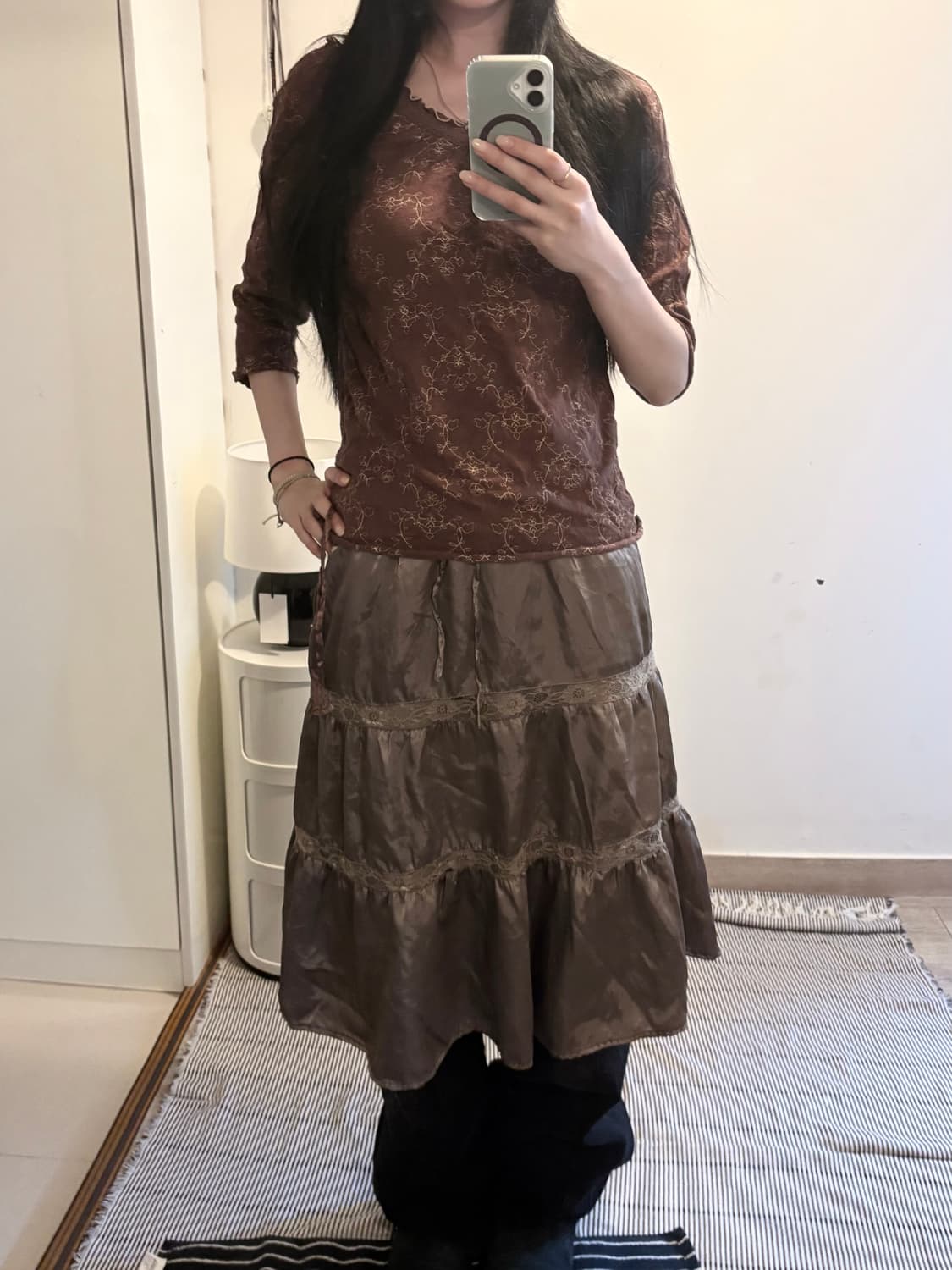 Japanese Vintage Nylon Lace Skirt 상품이미지4