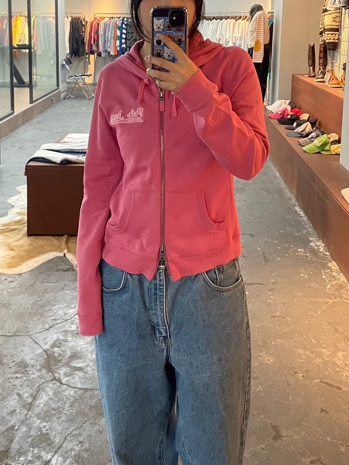 폴로 진스 핑크 후드집업 H248 상품이미지1