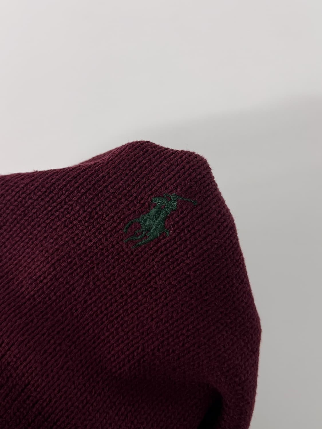 폴로 랄프로렌 루즈핏 딥버건디 코튼 하프집 니트 상품이미지3