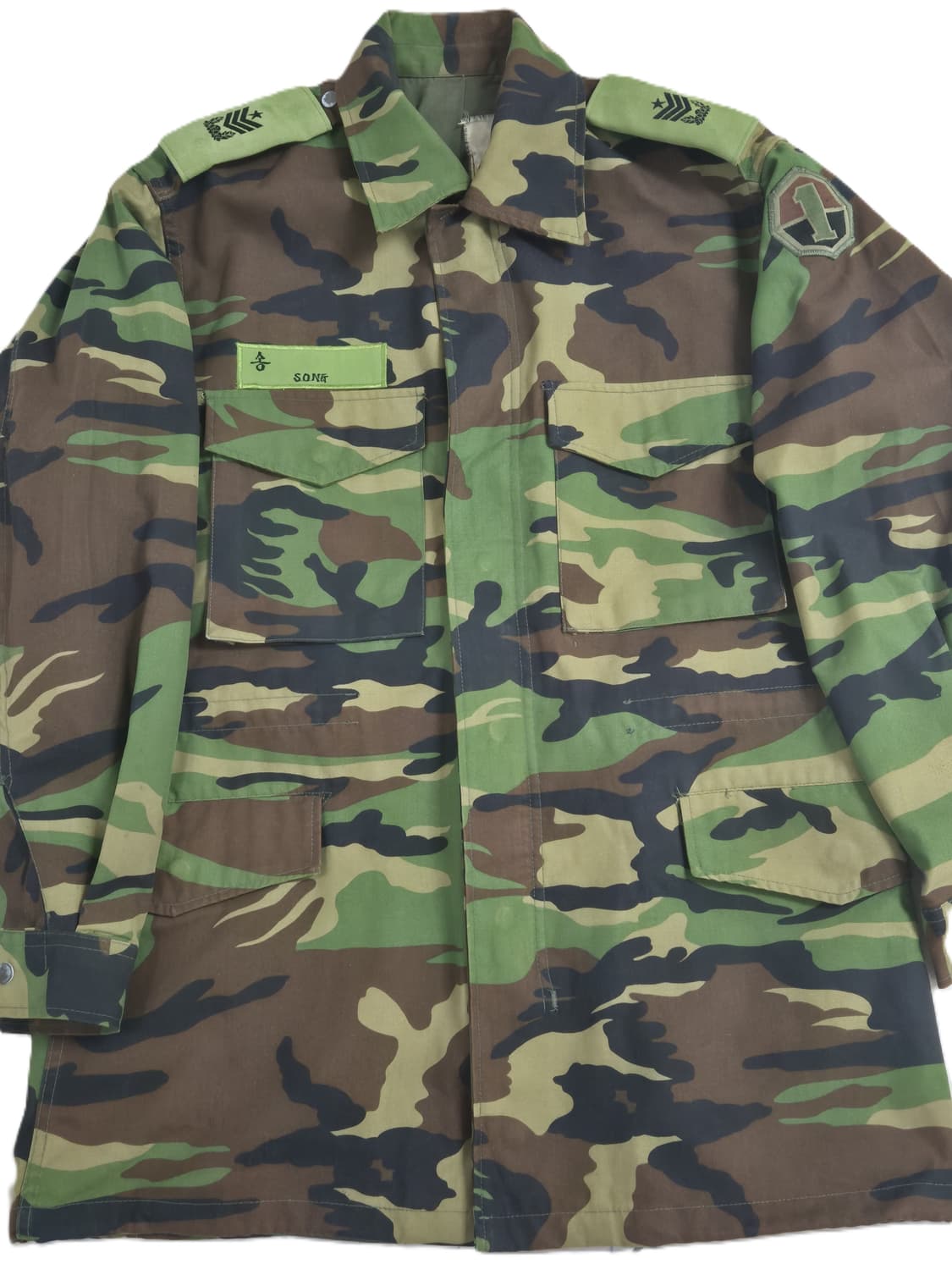 육군 구형 제1야전군 원사 후기형 야전상의 전투복 상의 자켓 (L) 상품이미지8