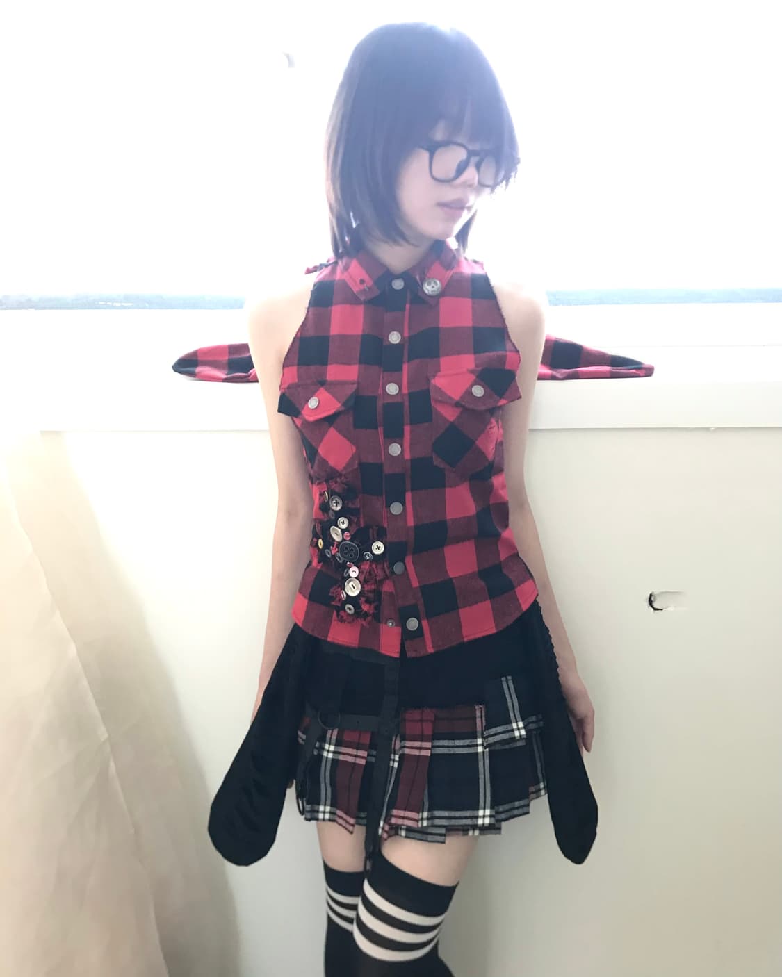 Custom🐾)Damaged B-ear harness miniskirt 상품이미지10