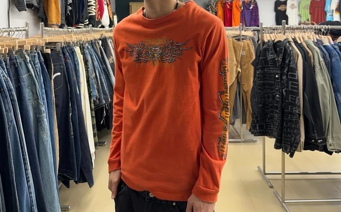 할리데이비슨 롱슬리브 오렌지 상품이미지1