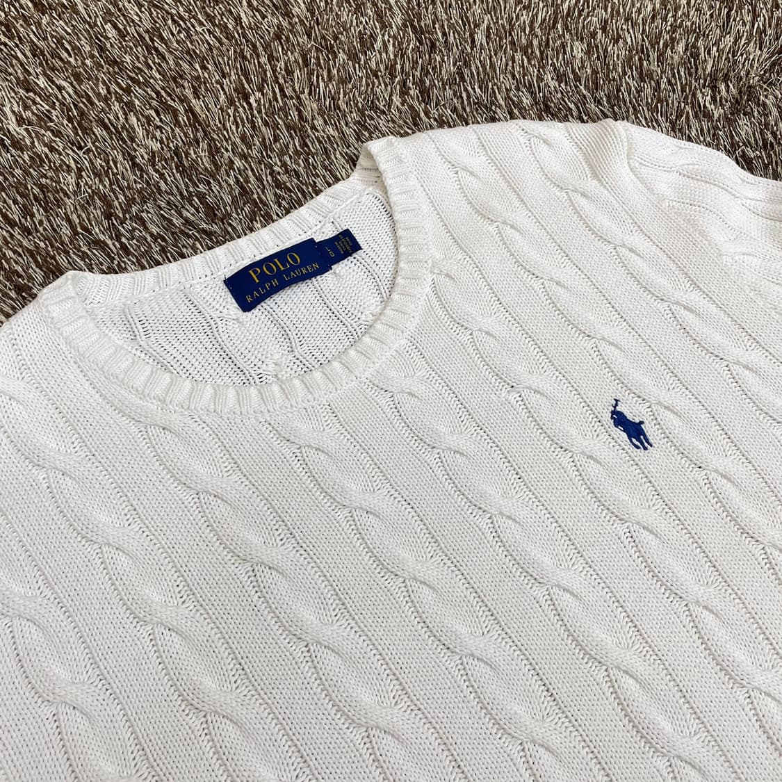 폴로 랄프로렌 Polo Ralph Lauren 화이트 케이블 긴팔니트 L 상품이미지4