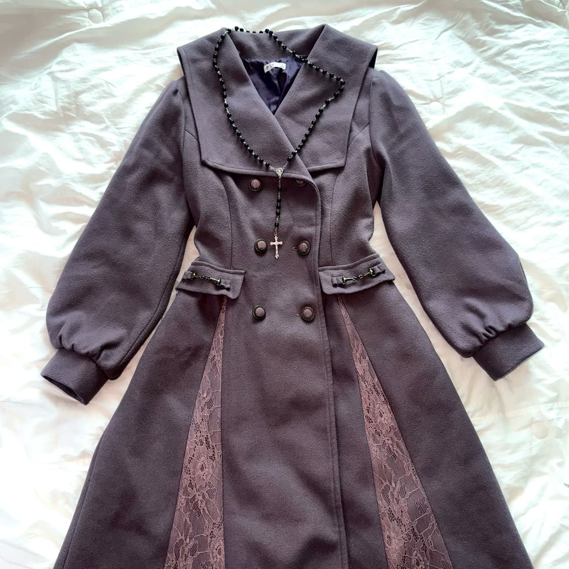 액시즈팜 레이스 롱 코트 일본빈티지 로맨틱고딕 고스로리 앤틱 갸루 대장템 상품이미지1