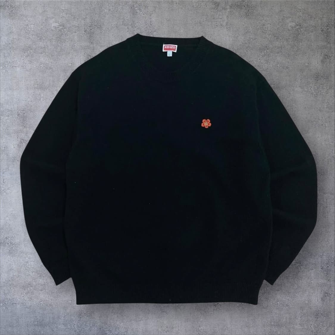 겐조 보케 플라워 패치 로고 블랙 울 니트 상품이미지1