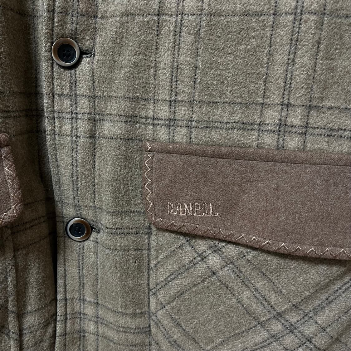 덴폴 체크 모직 코트 자켓 XL/105 상품이미지4
