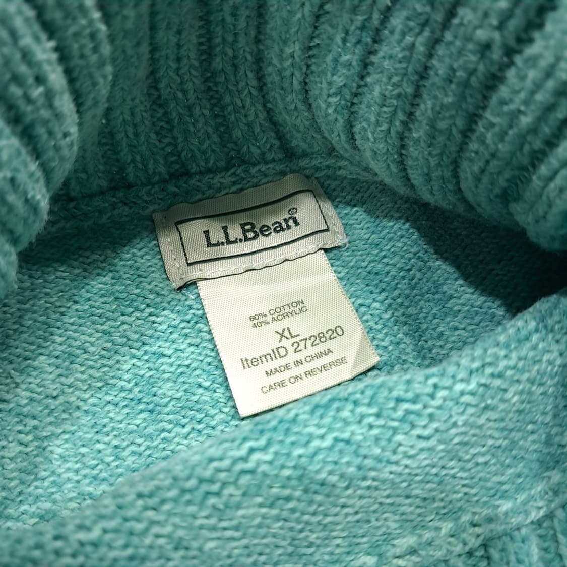 CL352 XL 엘엘빈 00s 터틀넥 민트그린 니트 스웨터 상품이미지4