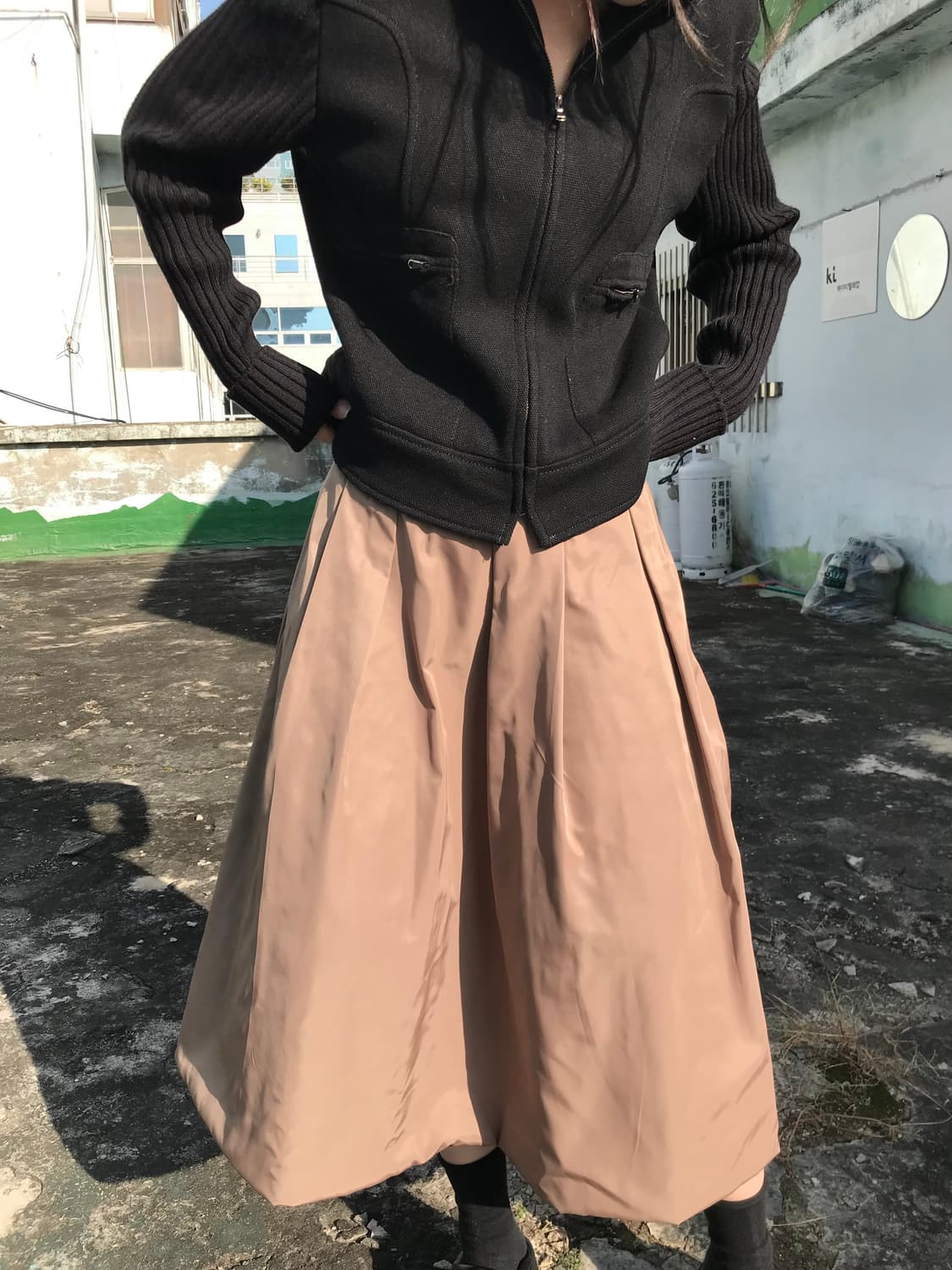 블랙 니트 집업 상품이미지5