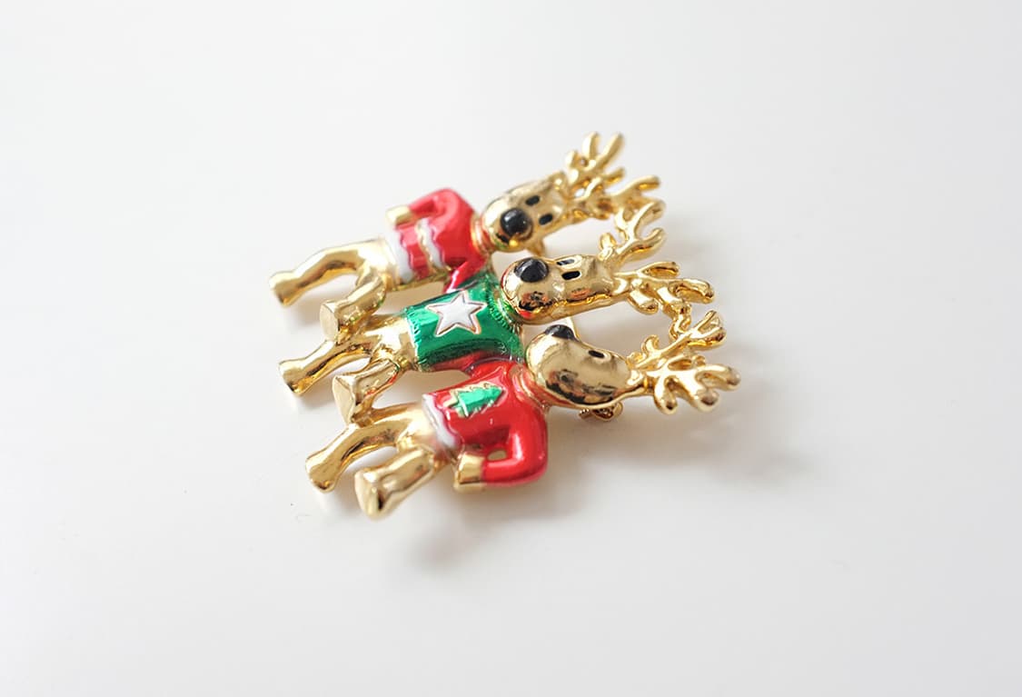 1980s 귀여운 크리스마스 루돌프 빈티지브로치  상품이미지6